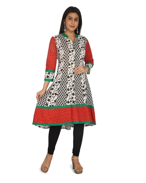 Blended Printed A-line Kurta