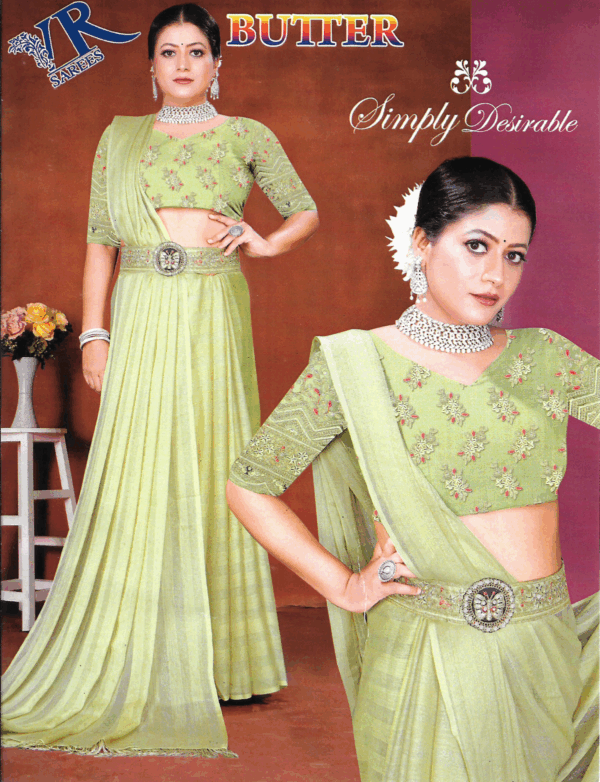 Butter Saree with designer blouse