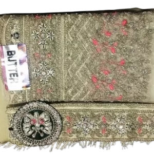 Butter Saree with designer blouse