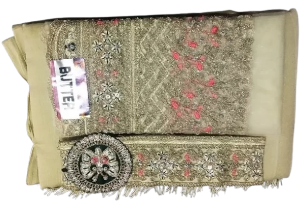 Butter Saree with designer blouse