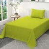 Seasons Single Green Colour Bedsheet with 1 Pillow Cover