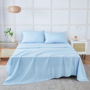 Seasons Bedsheet for Single Bed with 1 Pillow Cover, Sky Blue Color