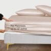 Seasons Taupe Silk Bedsheet Deep Pocket with Pillowcase