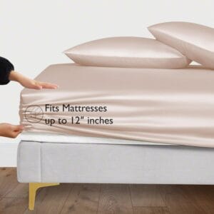 Seasons Silk Fitted Taupe Colour Bedsheet with Elastic Pocket