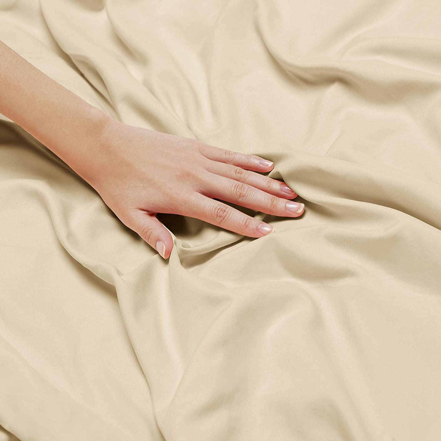 Seasons Double Bedsheet with 2 Pillow Covers, Beige - Image 3