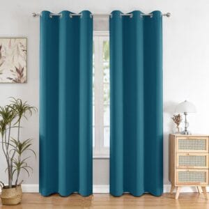 Seasons Room Darkening Blackout Blue Curtain 4 Feet