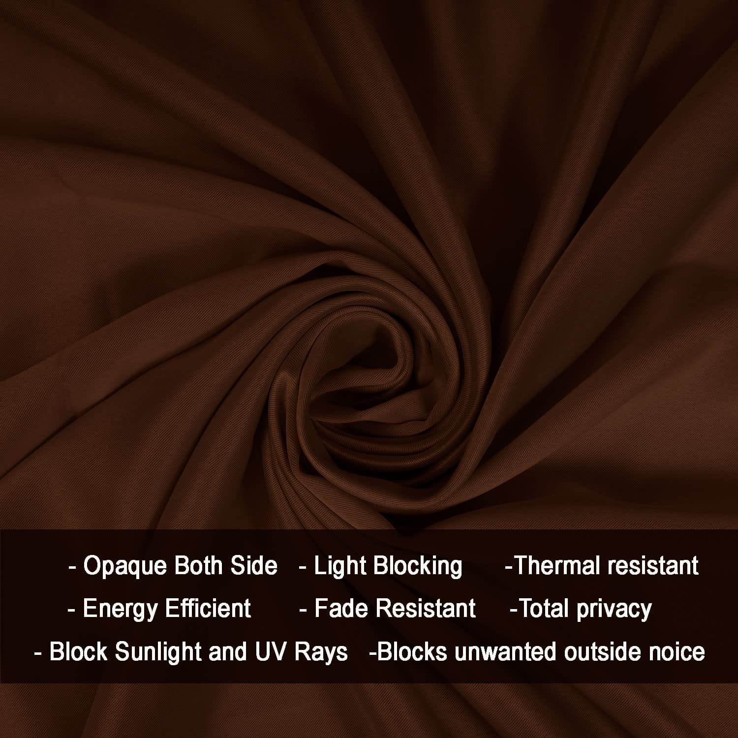 Seasons Dark Brown 96 Inches Blackout Curtains 8 Feet