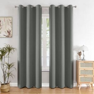 Seasons Room Darkening Blackout Door 7 Feet Grey Curtain