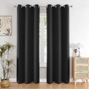 Seasons Long Door Curtains 9 Feet Set of 2, Black