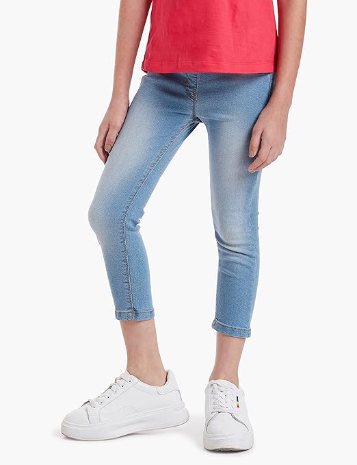 Girls Slim Fit Denim Light Blue Jeans - Image 3