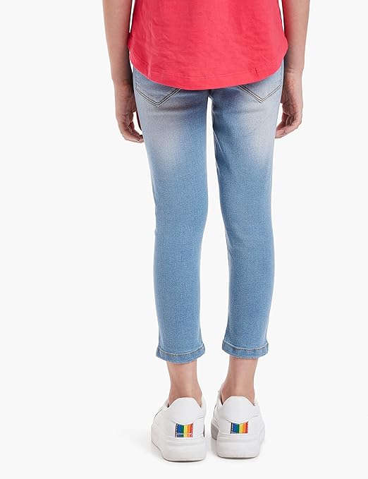 Girls Slim Fit Denim Light Blue Jeans - Image 2