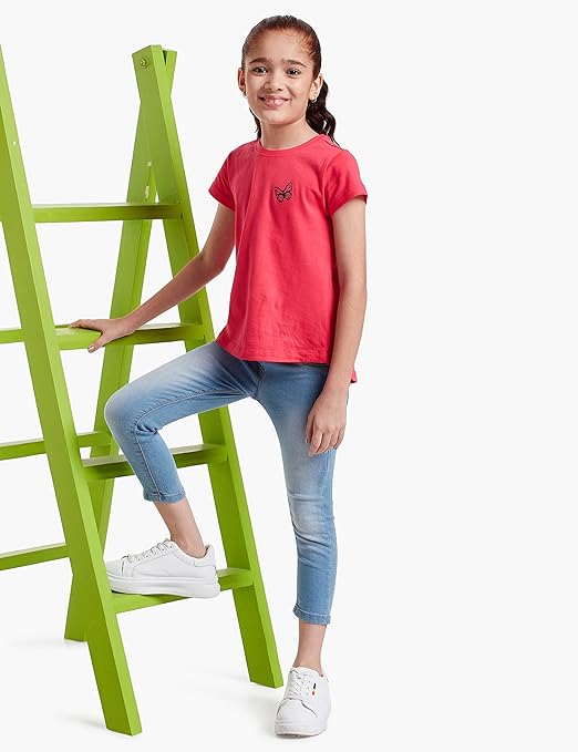 Girls Slim Fit Denim Light Blue Jeans