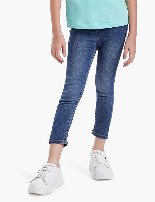 Girls Slim Fit Denim Med Blue Jeans - Image 3