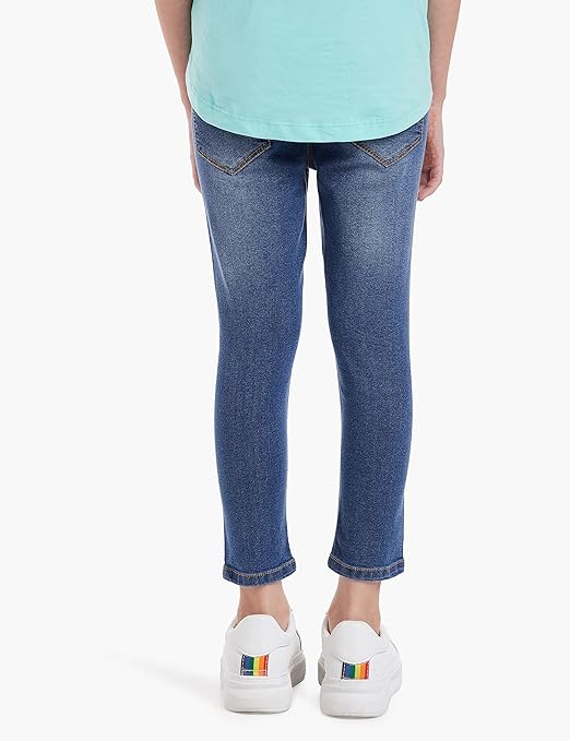 Girls Slim Fit Denim Med Blue Jeans - Image 2