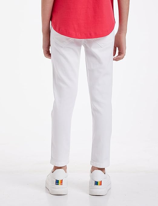 Girls Slim Fit Denim White Jeans - Image 2