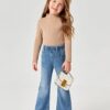Girls Regular Fit Tufts Blue Jeans