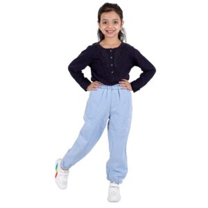 Alternative view of Girls Stretchable Denim Sky Blue Pant