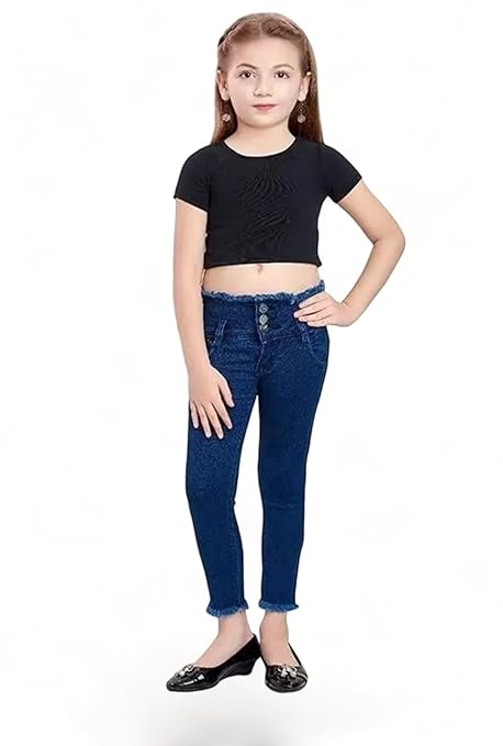 Girls Skinny Navy Blue Jeans