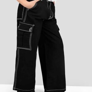 Alternative view of Girls Comfort Fit Cargo Black Jeans