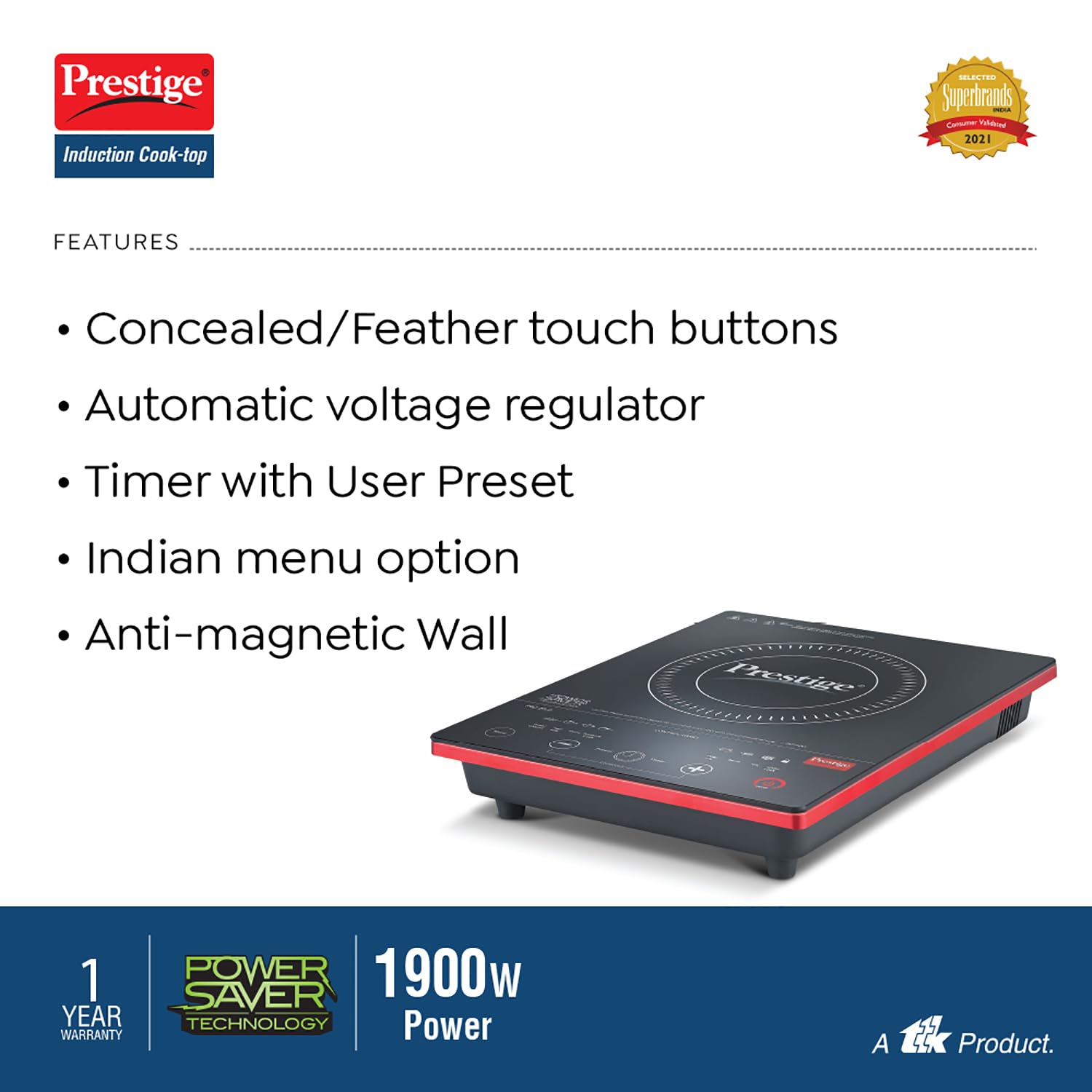 Prestige PIC 23.0 2000-Watt Induction Cooktop (Black) - Image 4