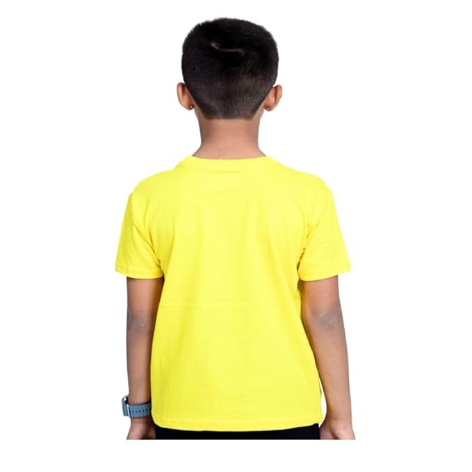 Boy Pure Cotton Plain Light Yellow T Shirts - Image 3