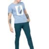 Men Plain Regular Fit Teal Blue Pant