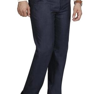 Men's Solid Formal Blue Pants
