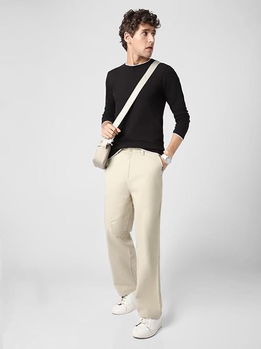 Men's Loose Baggy Light Grey Trousers - Image 4