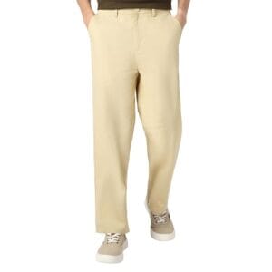 Men's Loose Baggy Beige Trousers