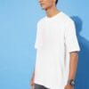 Men Cotton Loose Fit White T-Shirt