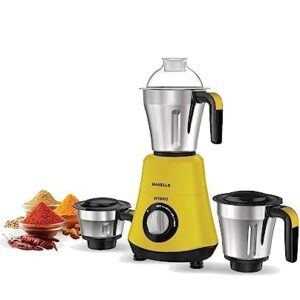 Havells HYDRO WITH 2 YEAR COMPLETE 5 YEAR MOTOR WARRANTY 750 Mixer Grinder (3 Jars,Yellow)