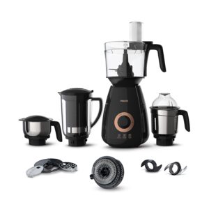 Philips Avance Collection HL7707 750 W Mixer Grinder with Gear Drive Technology,PowerChop Technology (4 Jars,Black)