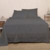 Seasons Pure Cotton Percale Linen Bedsheet for Single Bed Size Bedding with Pillow Cover for Bedroom, Soft Smooth Crisp Hotel Quality Flat Sheets for Summer (90x60 Inch, Light Grey)