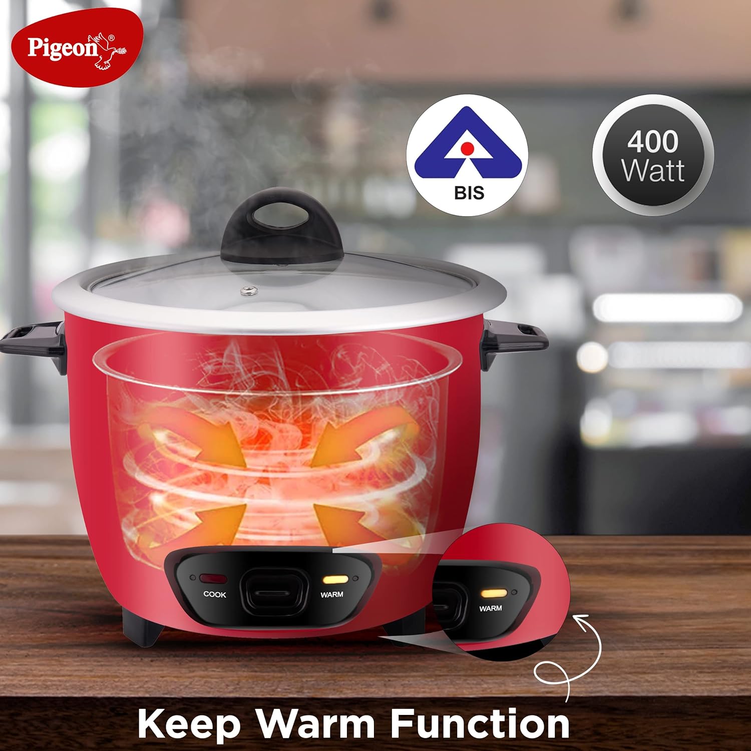 Pigeon Styla Rice Cooker Electric Rice Cooker??(1.8 L, Red) - Image 3