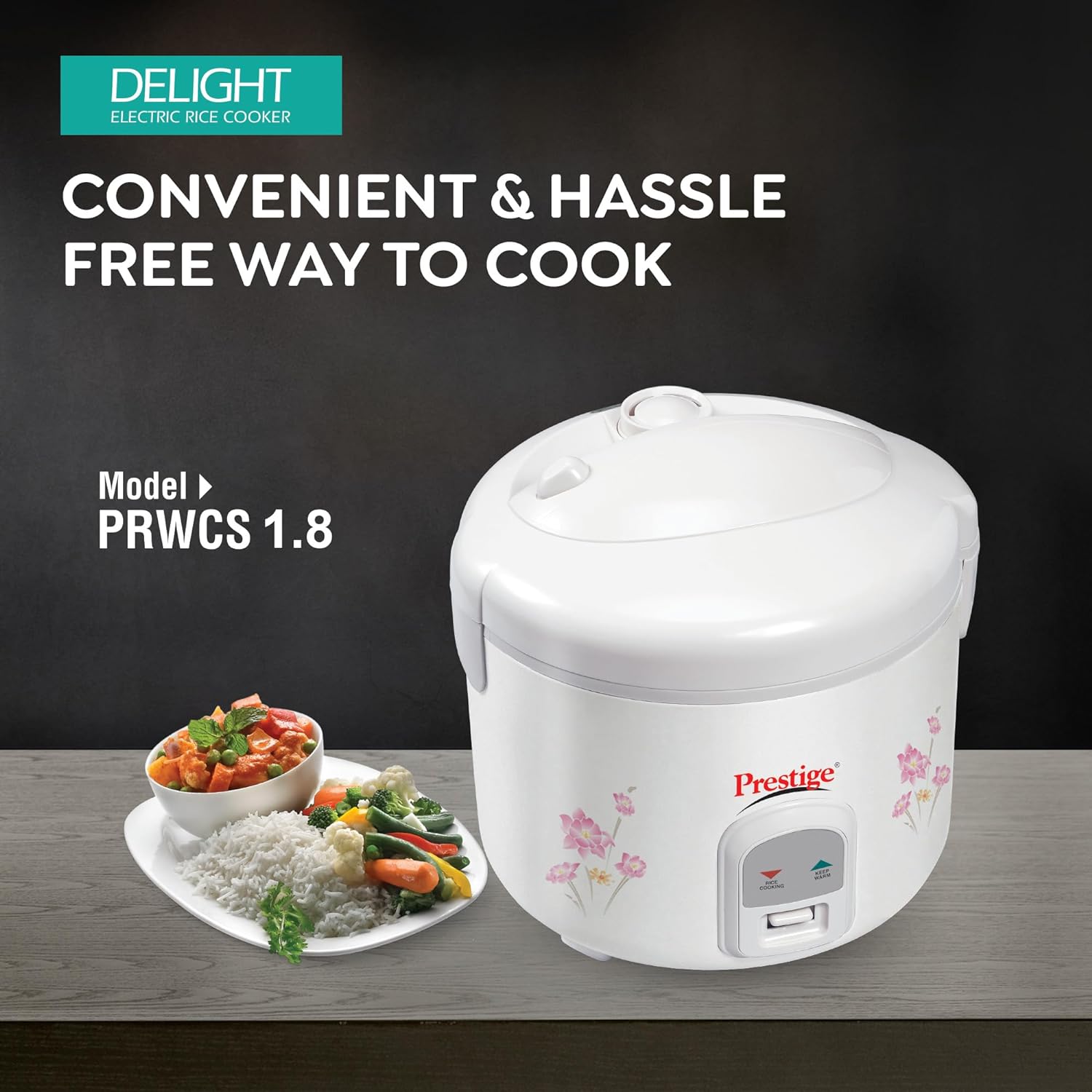 Prestige PRWCS 1.8 Electric Rice Cooker with Steaming Feature??(1.8 L, White) - Image 3