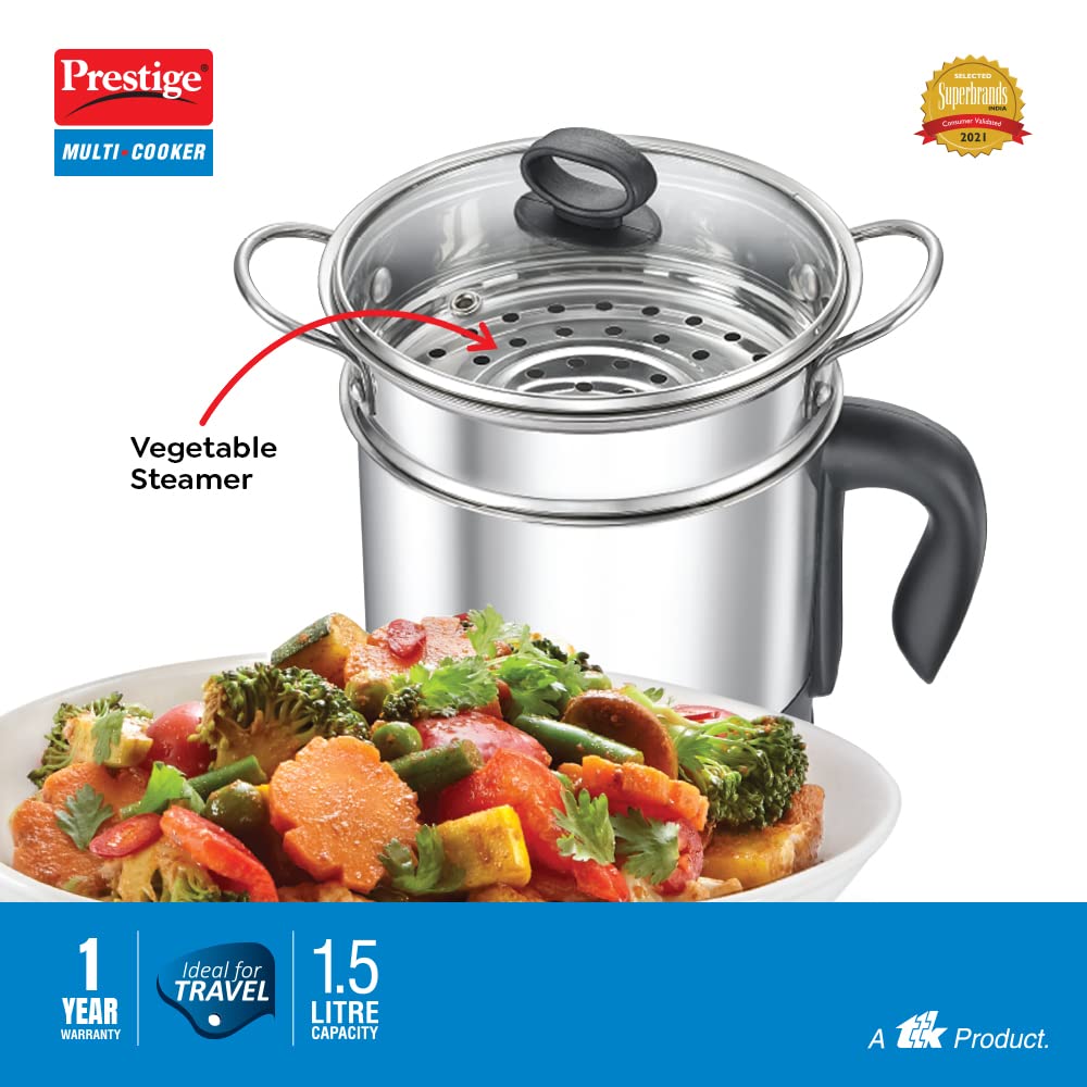 Prestige PMC 3.0 PLUS (600 Watt) Stainless Steel Multi Cooker with Concealed Base Electric Pressure Cooker??(1.5 L, Silver) - Image 4