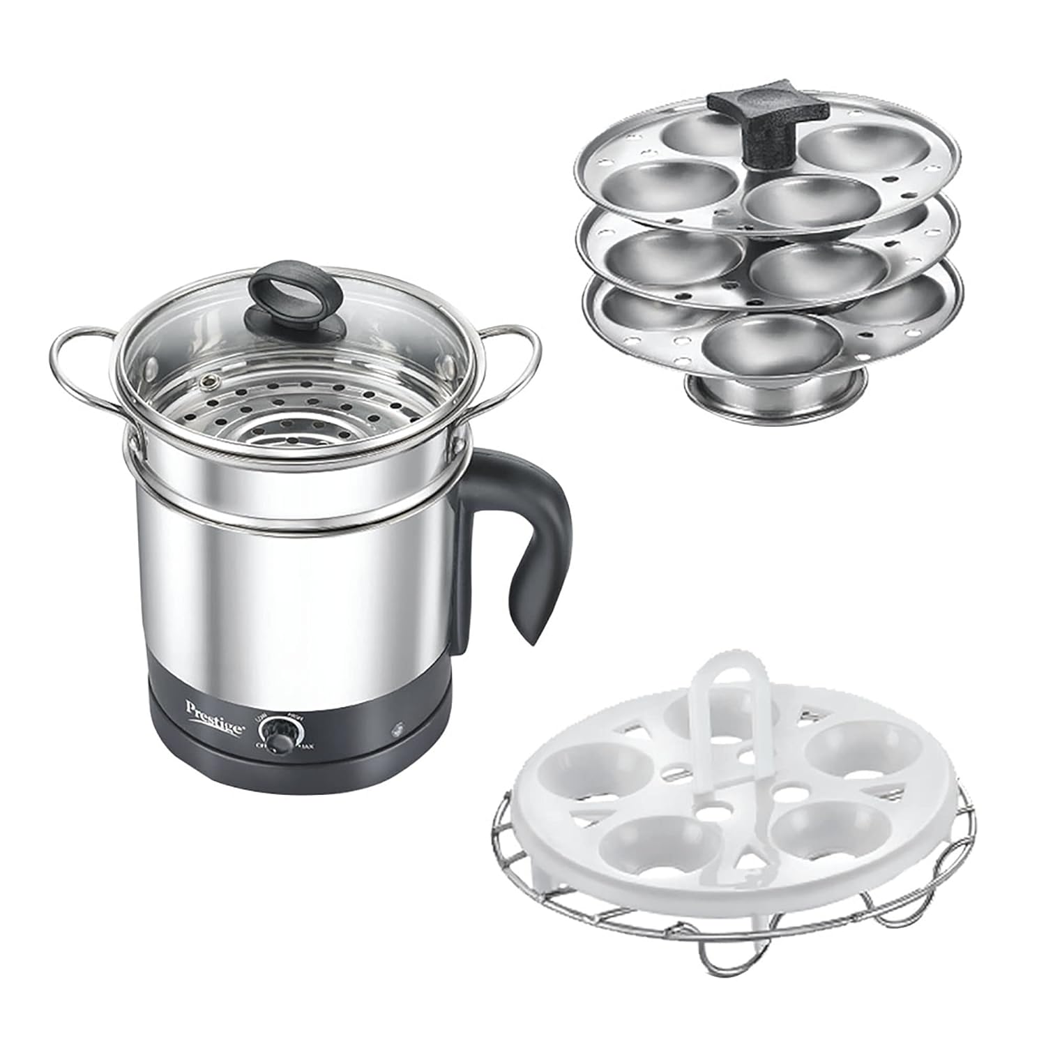 Prestige PMC 3.0 PLUS (600 Watt) Stainless Steel Multi Cooker with Concealed Base Electric Pressure Cooker??(1.5 L, Silver)