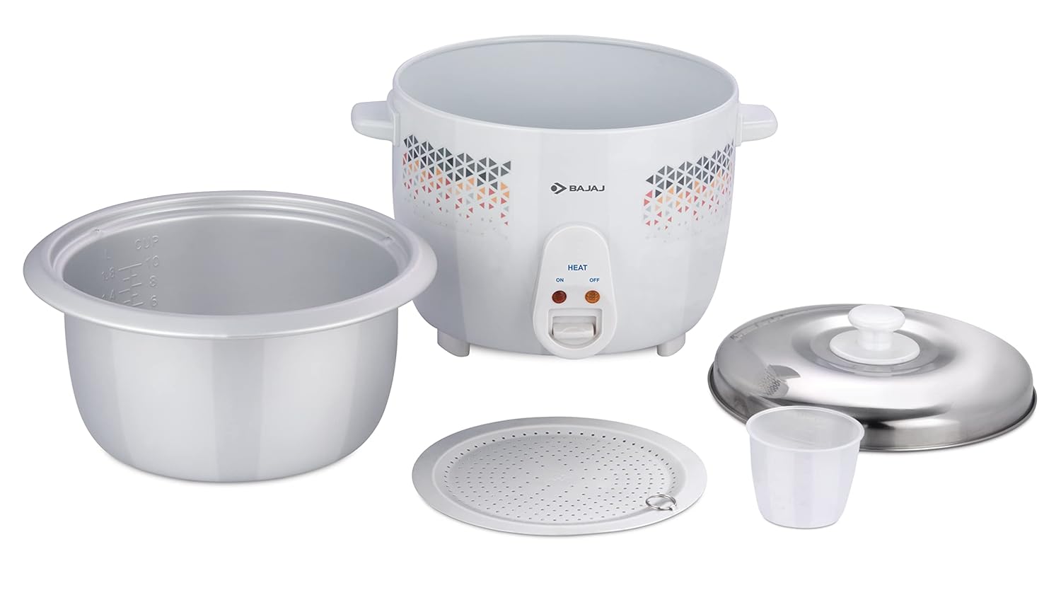 Bajaj RCX 1.8 DLX Rice Cooker, 1.8 Litre, White - Image 4