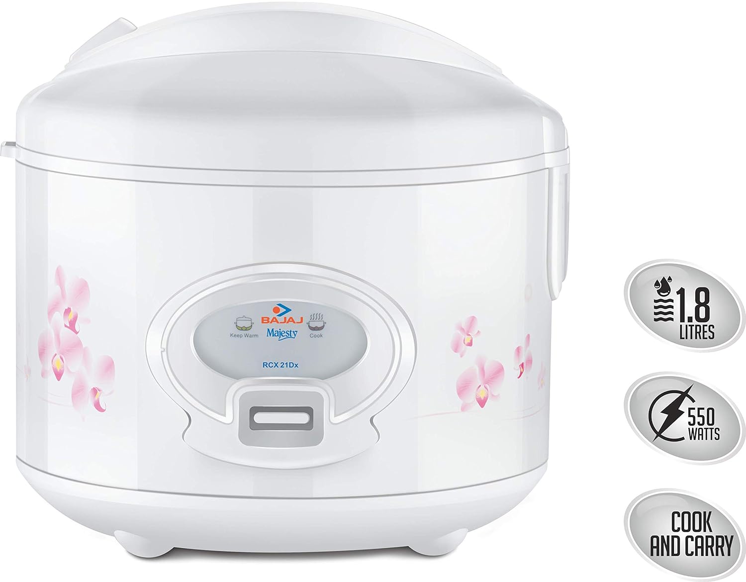 Bajaj Majesty New RCX21 delux. Electric Rice Cooker with Steaming Feature??(1.8 L, White) - Image 4