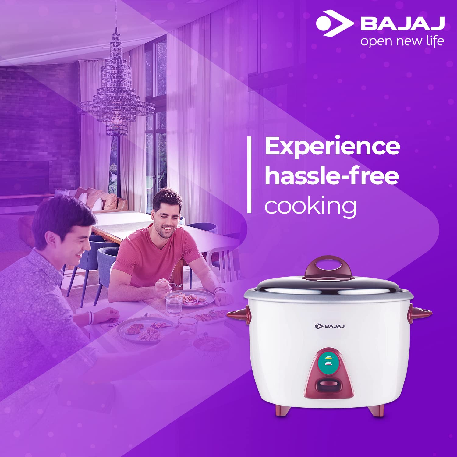 Bajaj Majesty RCX 28 Electric Rice Cooker??(2.8 L, White) - Image 3