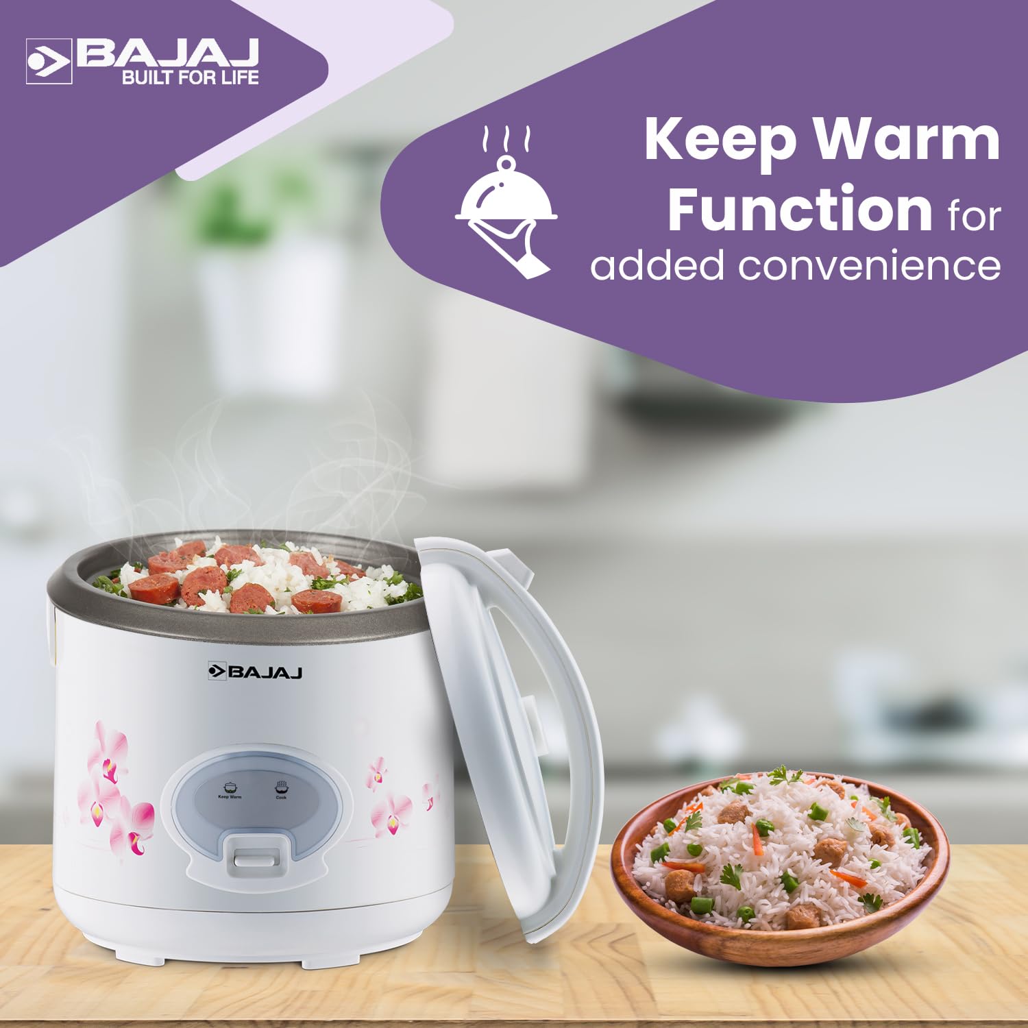 Bajaj Majesty RCX28 Deluxe Multifunction Electric Rice Cooker??(2.8 L, White) - Image 4
