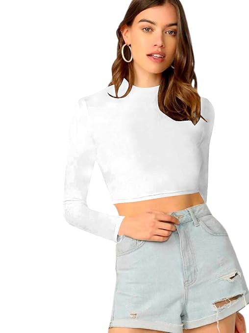 Women's Stylish Frost White Crop Top