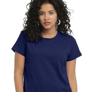 Women Stylish Plain Navy Blue Crop Top