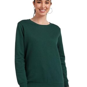 Women Crew Neck Green Sweatshirt